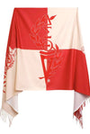 DST Sorority Luxe Red & Cream Designer Shawl - KIOKO