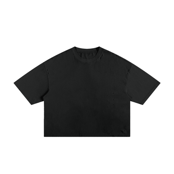 Cut Different Frayed Boxy Tee - KIOKO
