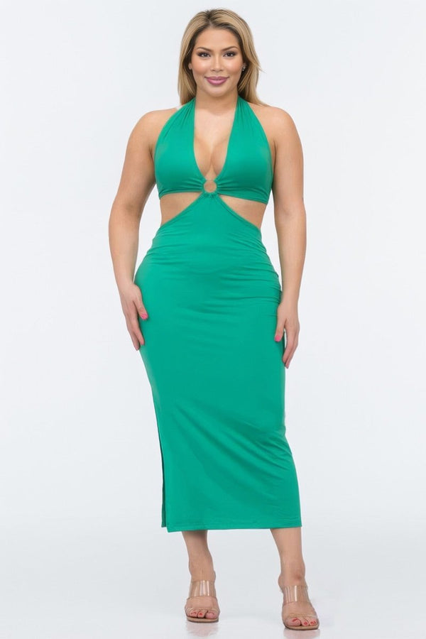 Eclipse Halter Midi Dress - KIOKO