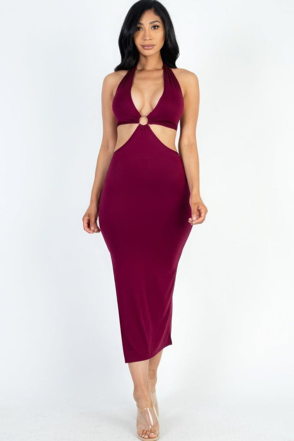 Eclipse Halter Midi Dress - KIOKO