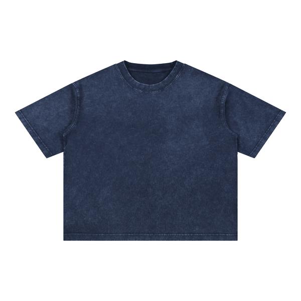 Throwback Mineral Wash Boxy Cotton T-Shirt - KIOKO