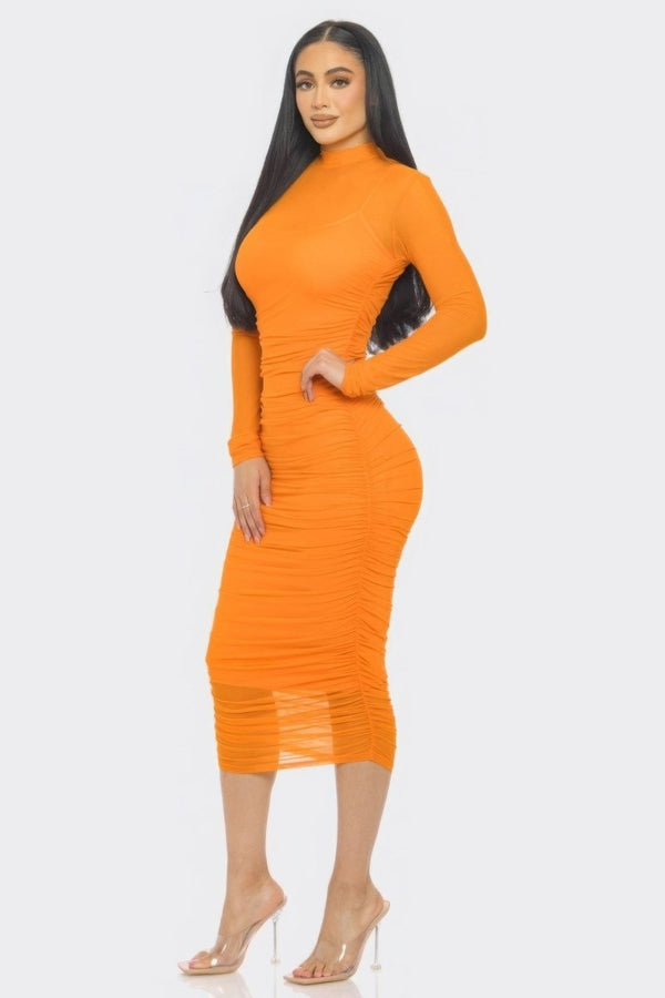 Elena Mesh Midi Dress - KIOKO