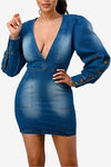 Elevate The Game Denim Ruffle Dress - KIOKO