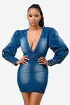 Elevate The Game Denim Ruffle Dress - KIOKO