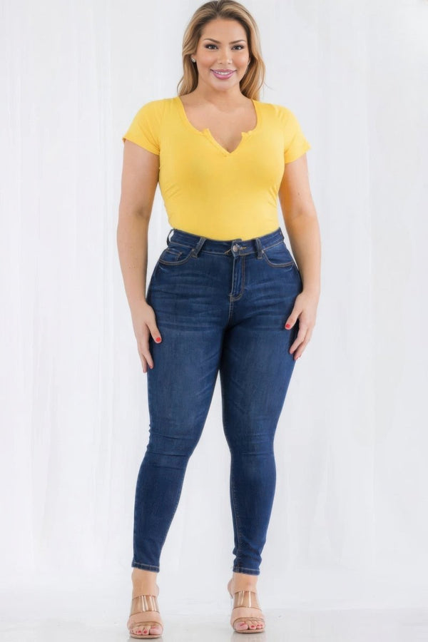 Ember Split Neck Bodysuit - KIOKO