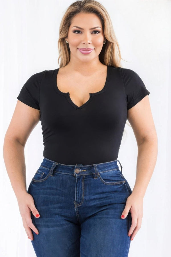 Ember Split Neck Bodysuit - KIOKO