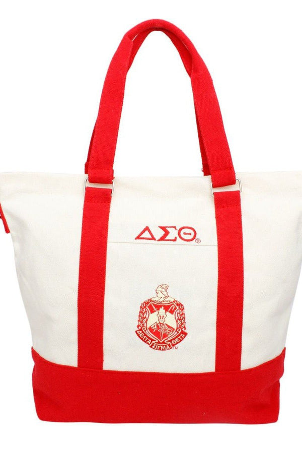Embroidered DST Sorority Canvas Tote - KIOKO