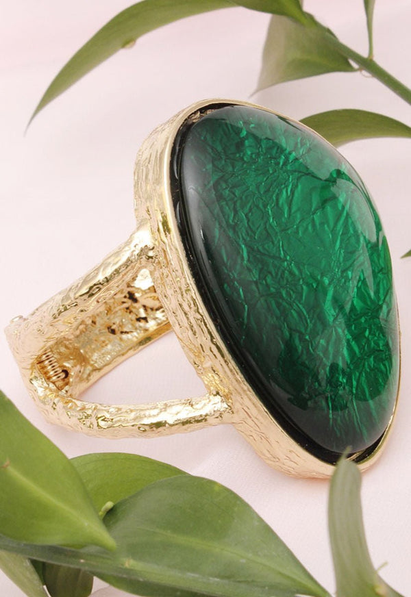 Emerald Rush Hammered Cuff Bracelet - KIOKO