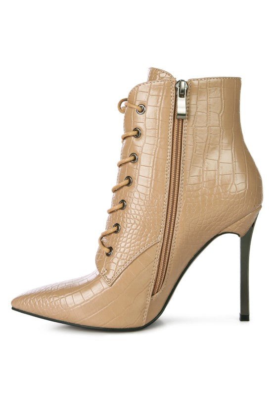 ESCALA CROC LACE - UP STILETTO BOOT - KIOKO