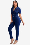 Fearlessly On Trend Jumpsuit - Denim - KIOKO