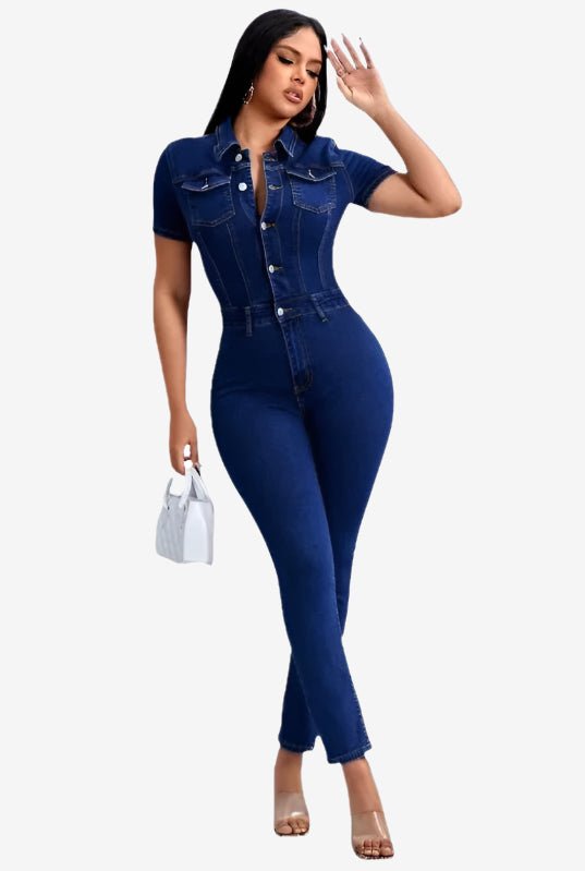 Fearlessly On Trend Jumpsuit - Denim - KIOKO