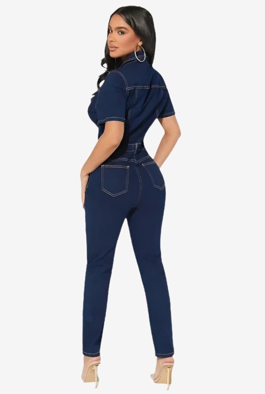 Fearlessly On Trend Jumpsuit - Denim - KIOKO