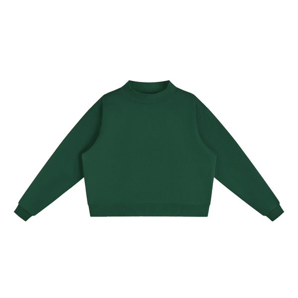 Essential Fleece Mock-Neck Crew Sweatshirt - KIOKO