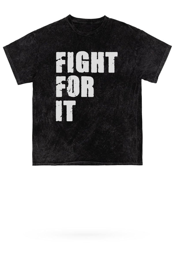 Fight For It Mineral Wash Gym Tee - KIOKO