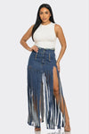 Fringe Affair Denim Skirt - KIOKO