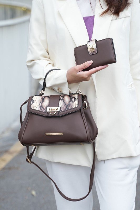 Geny Faux - Snake Shoulder Bag with Wallet - KIOKO