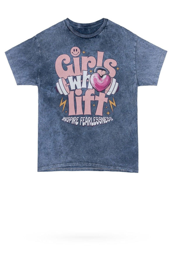 Girls Who Lift Mineral Wash Gym Tee - KIOKO