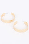 Gold Plated Wide Metal Hoop Earring - KIOKO