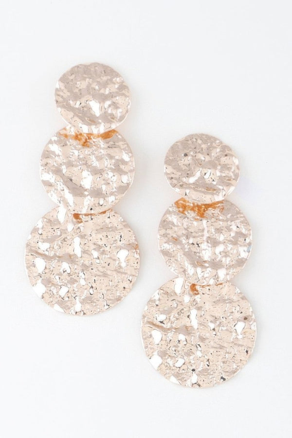 Hammered Empire Disc Earrings - KIOKO