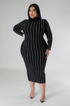 Helix Turtle Neck Midi Dress - KIOKO
