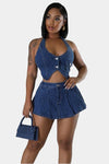 Illusions Denim Shorts Set - KIOKO