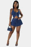 Illusions Denim Shorts Set - KIOKO