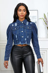Isis Hobo Cropped Denim Jacket - KIOKO
