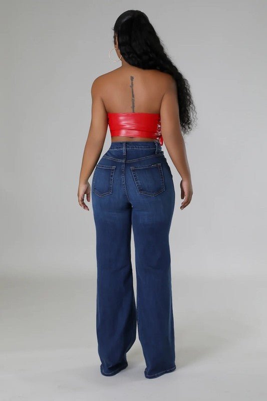 Jada Wide Leg Denim Jeans - KIOKO