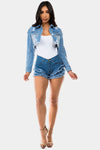 Kali Cropped Denim Jacket - KIOKO