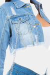 Kali Cropped Denim Jacket - KIOKO