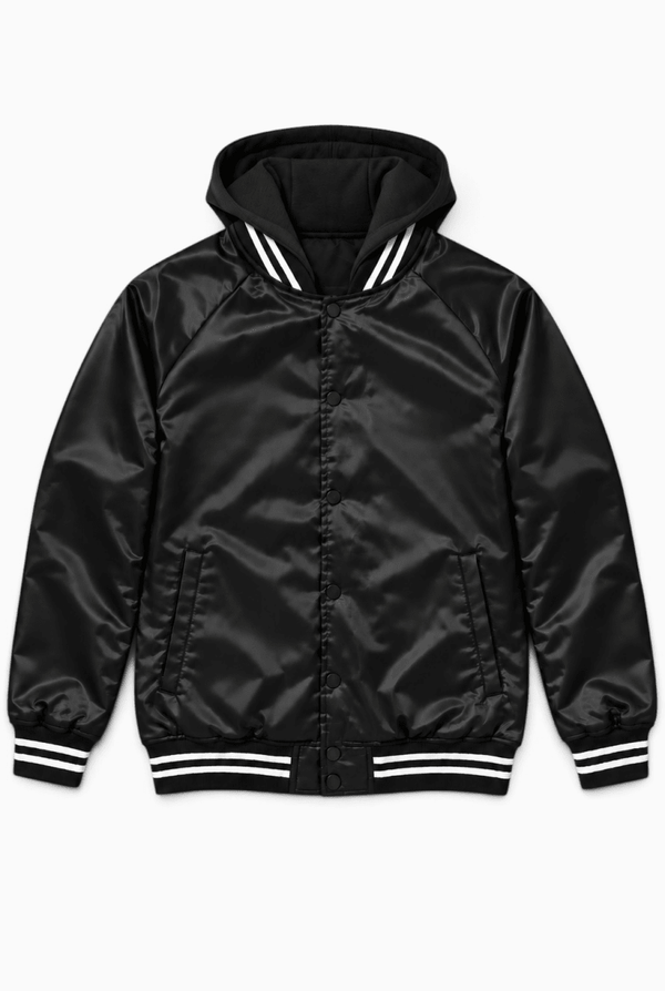 Big League Satin Varsity Bomber Jacket - KIOKO