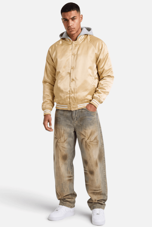Big League Satin Varsity Bomber Jacket - KIOKO