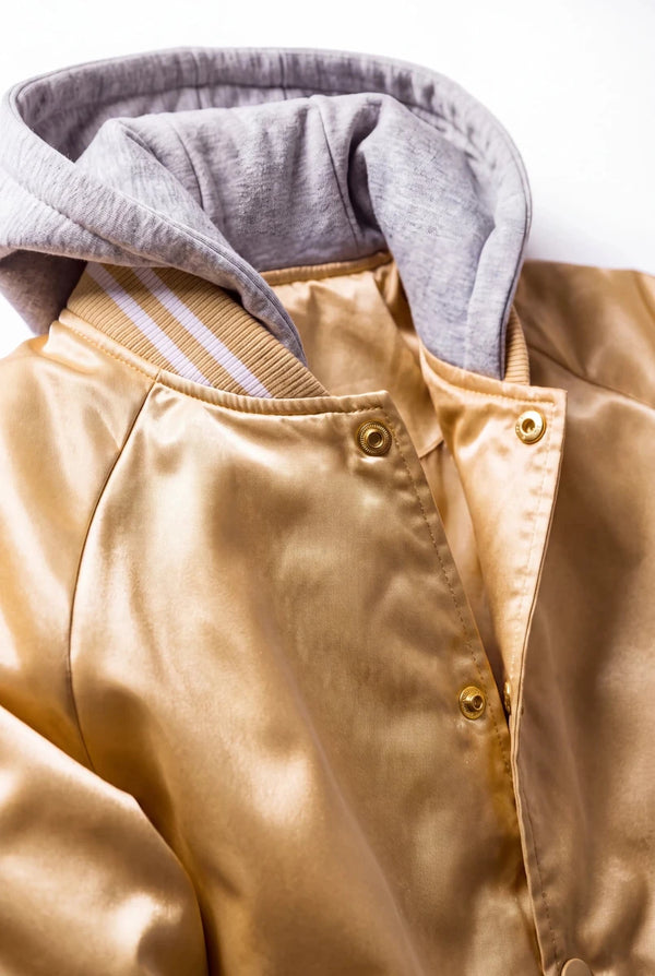 Big League Satin Varsity Bomber Jacket - KIOKO