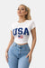 USA Fitted Crop Top T-Shirt - KIOKO