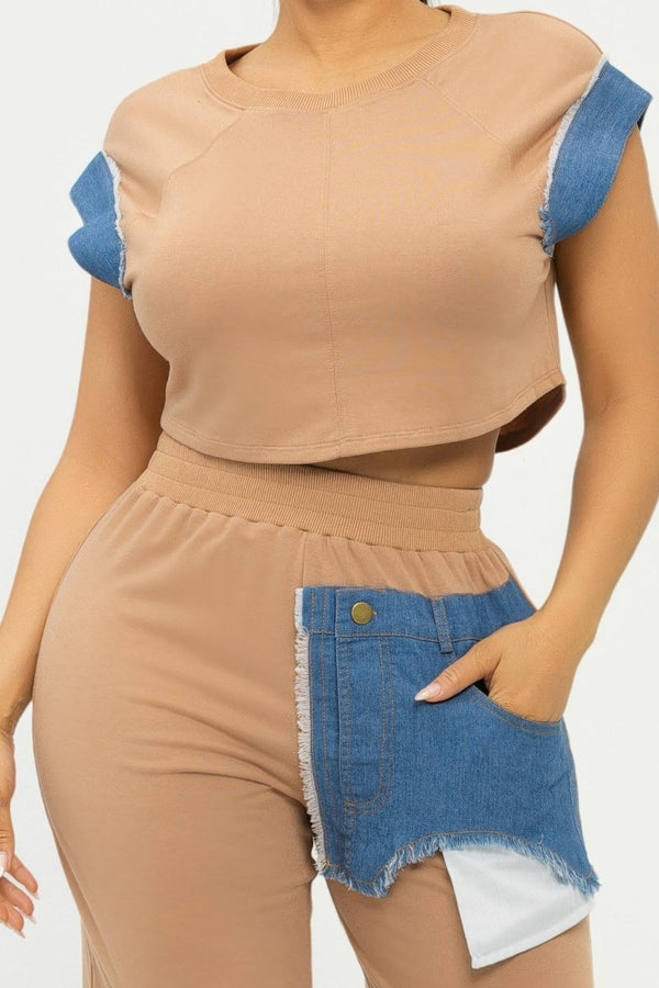 Kuttura Color Block Biker Shorts Set - KIOKO