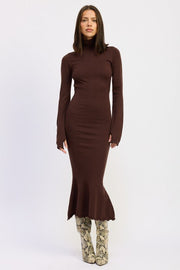 Leathrix Turtle Neck Midi Dress - KIOKO