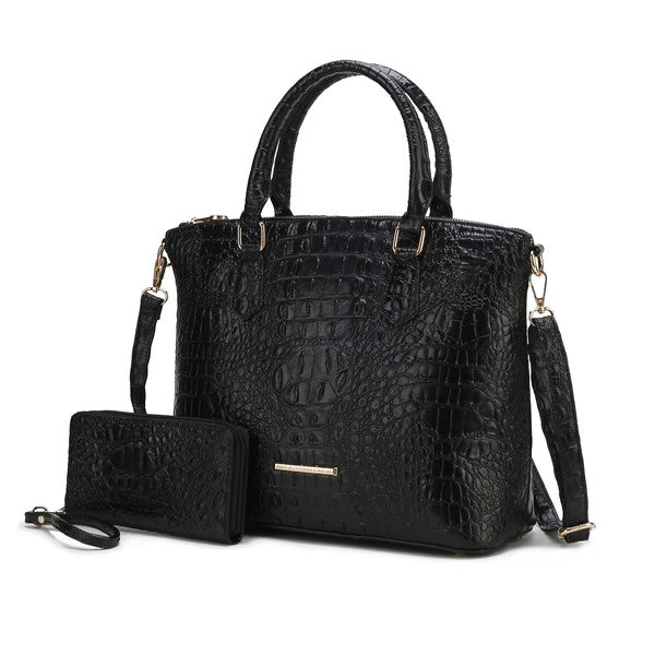 Liora Croc Embossed Tote Set - KIOKO