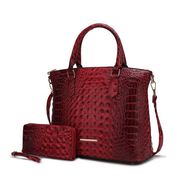 Liora Croc Embossed Tote Set - KIOKO