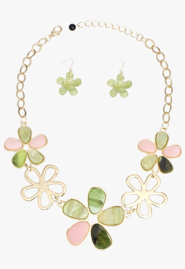 Made For Line Inlay Collar Necklace Set - KIOKO