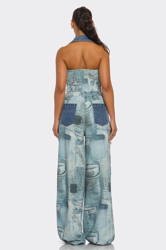 Major Styles Retro Patchwork Denim Set - KIOKO