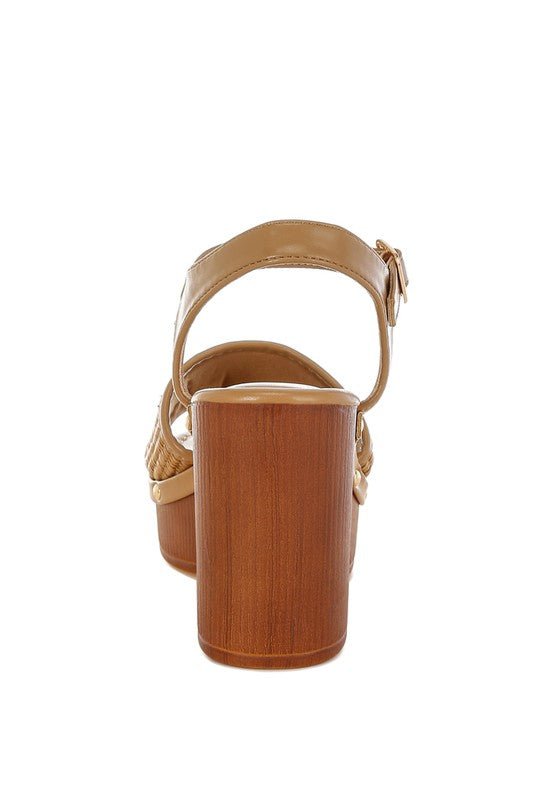 Mazaro Raffia Chunky Sandals - KIOKO