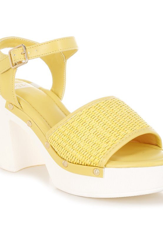 Mazaro Raffia Chunky Sandals - KIOKO