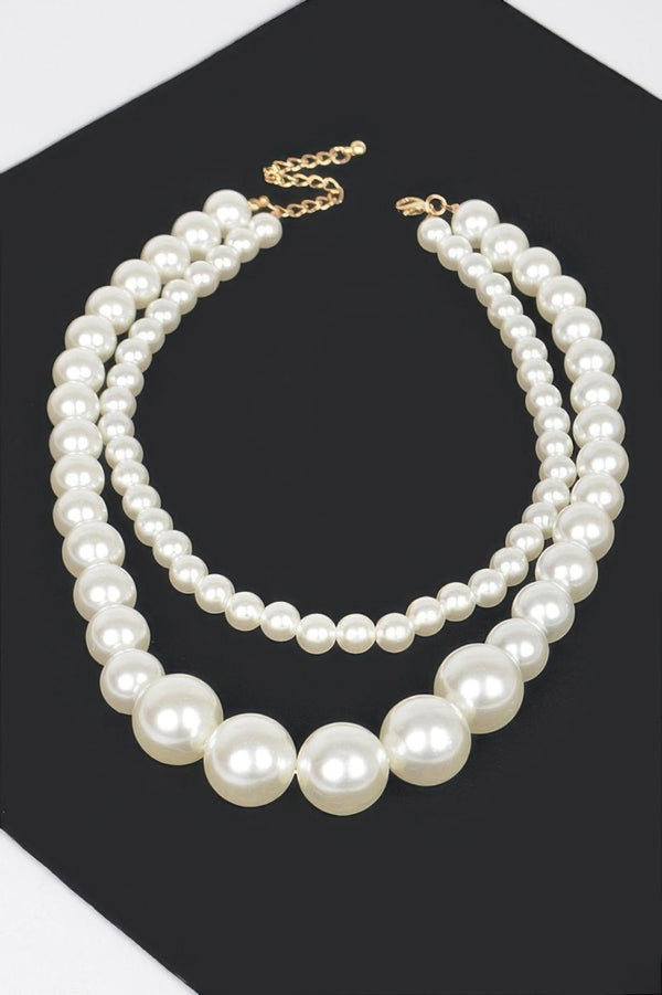 Mooniq Double Layered Pearl Necklace - KIOKO