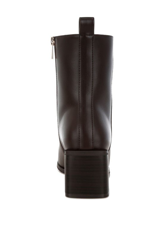Muskox Square Toe Faux Leather Boots - KIOKO