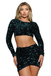 Nightfall Sequin Skirt Set - KIOKO