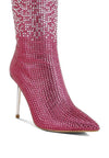 Orymple Shiny Rhinestone Studded Calf Boots - KIOKO