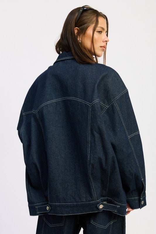 Oversized Bags Before Bros Denim Jacket - KIOKO