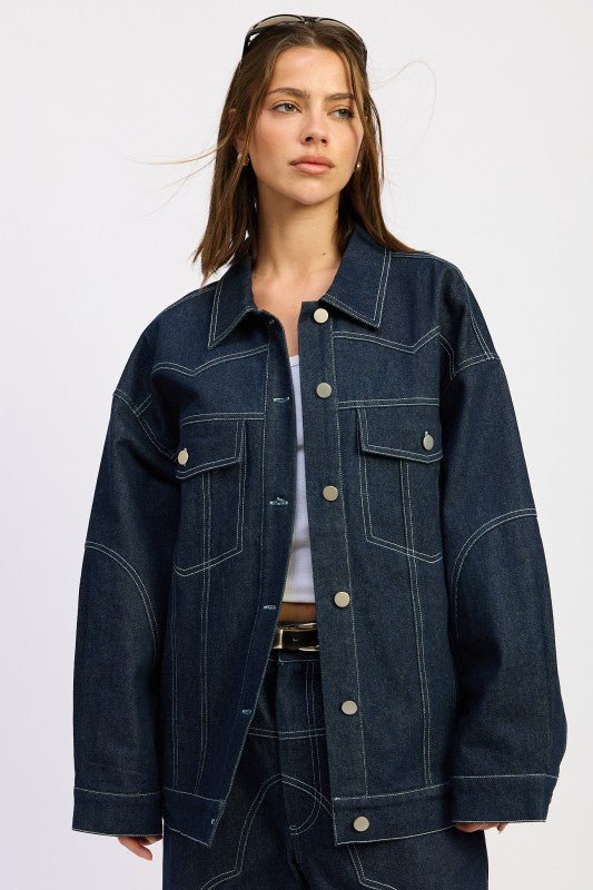 Oversized Bags Before Bros Denim Jacket - KIOKO