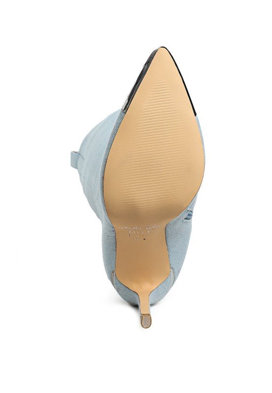 Places To Be Knee High Denim Boots - KIOKO