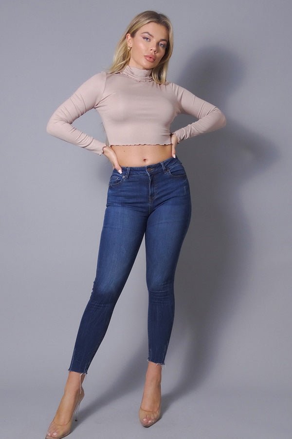 Play It Cool Pearl Edge Crop Top - KIOKO